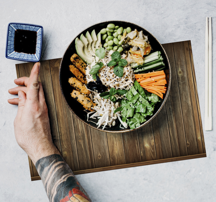 仿木板纹理餐垫 - TenStickers