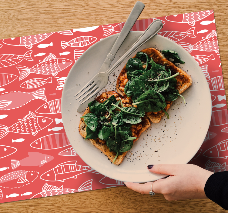 海鱼餐垫下的许多鱼 - TenStickers