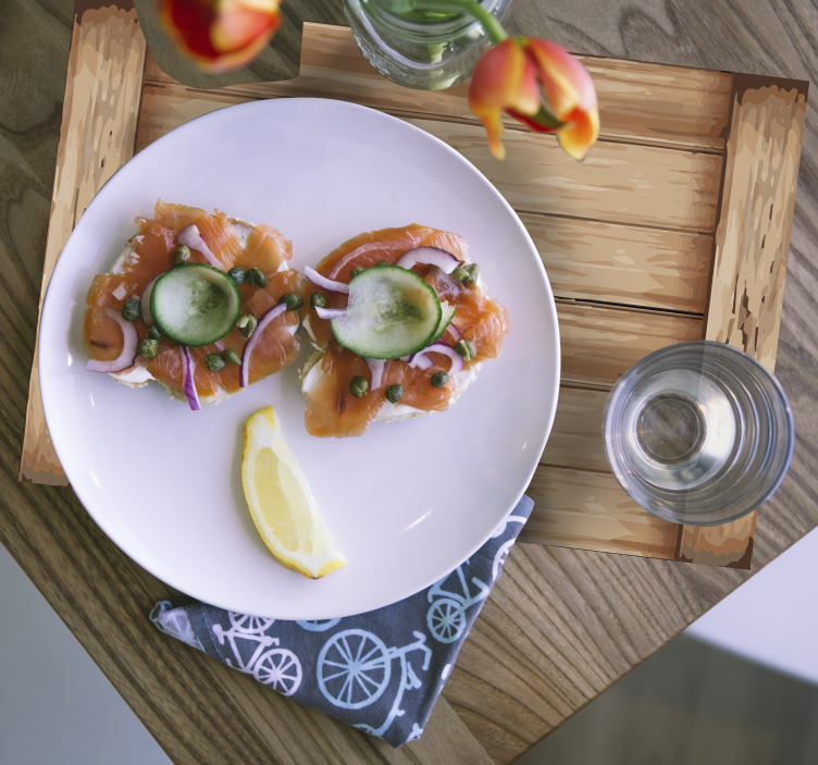 现代木纹纹理的餐垫 - TenStickers