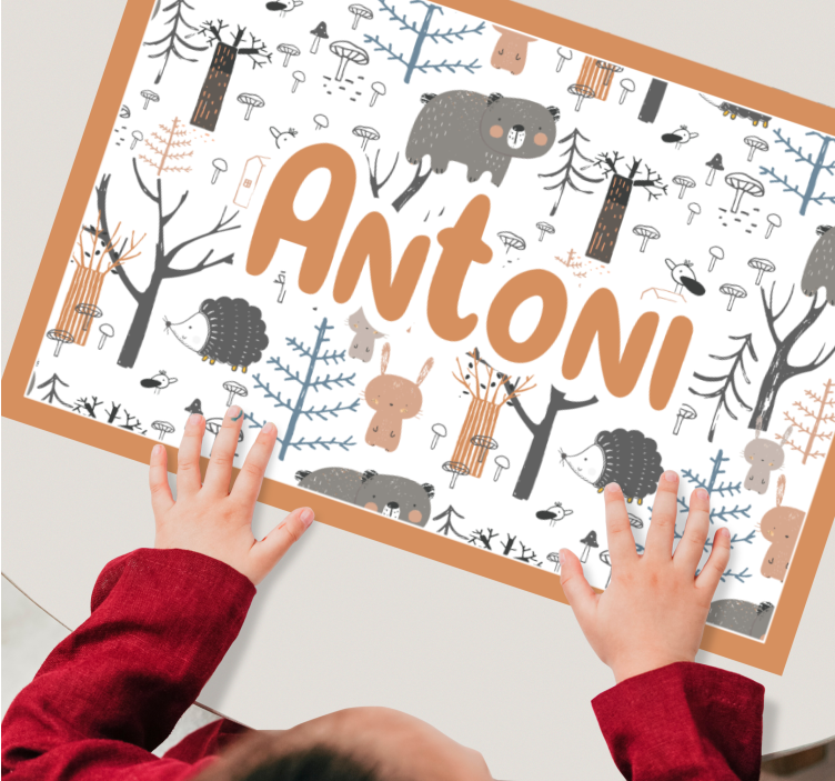 有动物餐垫的斯堪的纳维亚森林 - TenStickers