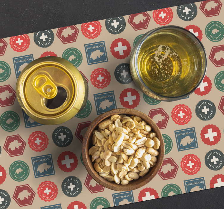 老式的瑞士邮票餐厅餐垫 - TenStickers