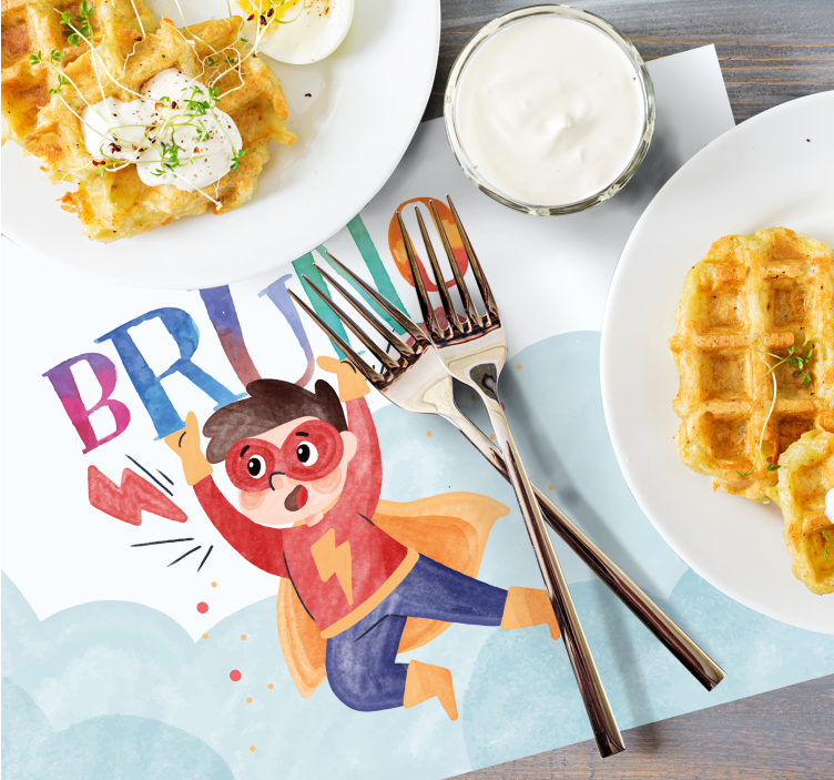 水彩超级孩子儿童餐垫 - TenStickers