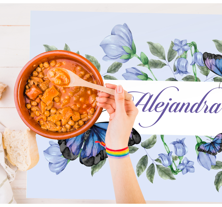 水彩蝴蝶个性化餐垫 - TenStickers