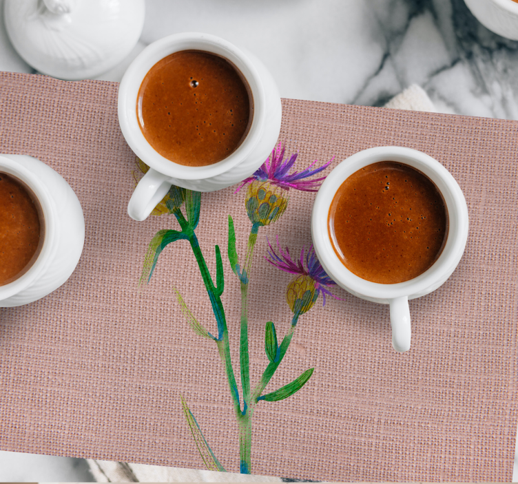 乙烯基餐垫优雅 编织的蓟 - TenStickers