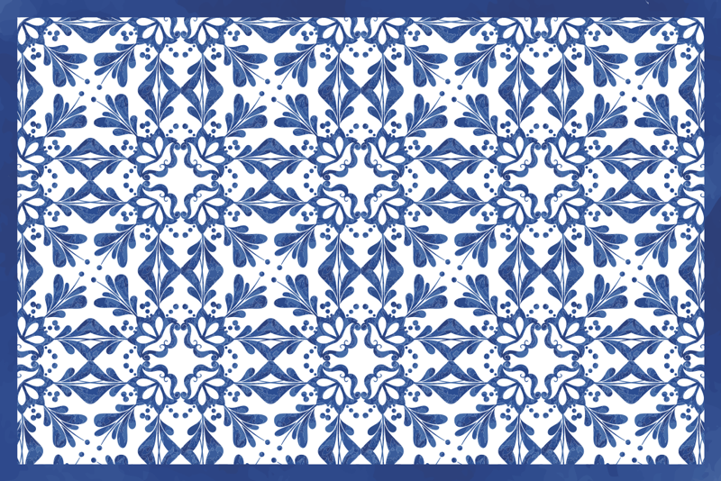 乙烯基餐垫原版 经典蓝色液压系统 - TenStickers