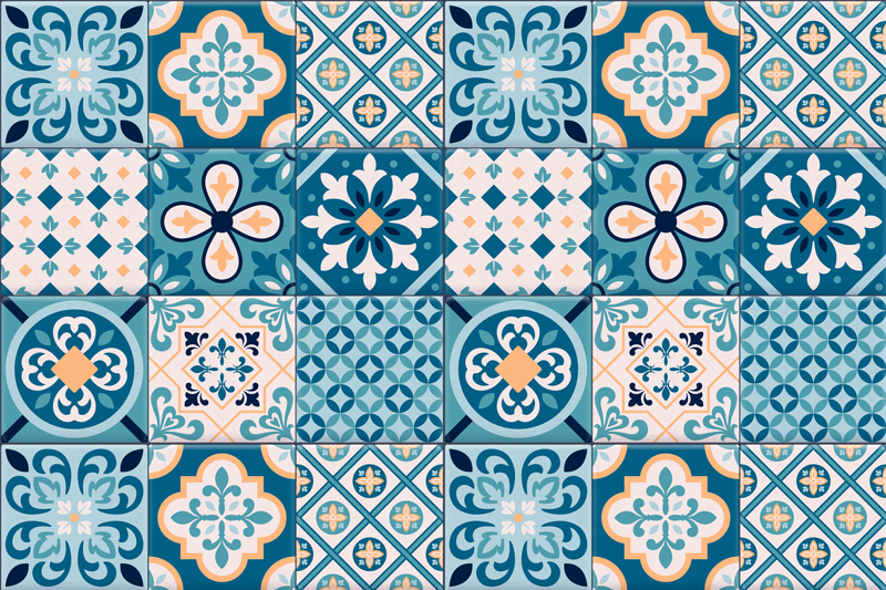 乙烯基餐垫原版 绿松石水力学 - TenStickers