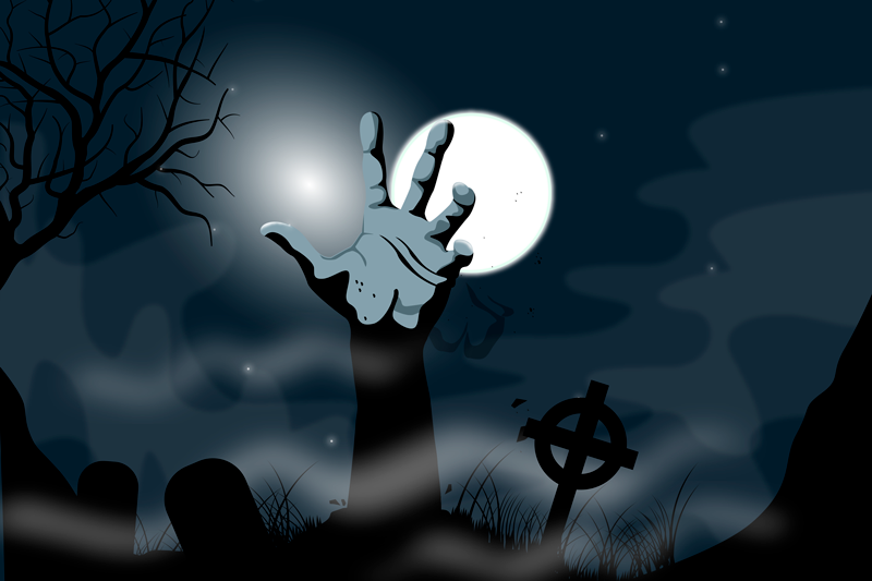 餐垫营造恐怖墓地场景 - TenStickers