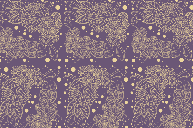 乙烯基餐垫贴图植物插画背景 - TenStickers