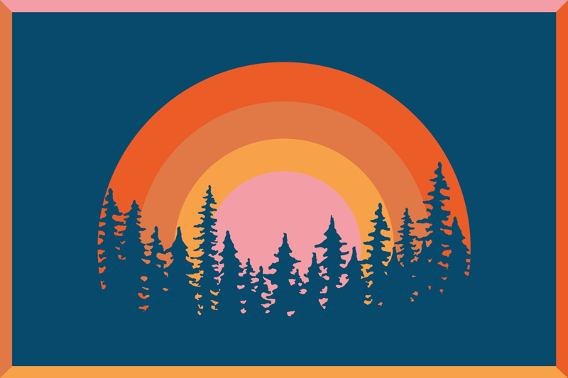 乙烯基餐垫原版生动彩虹风景 - TenStickers