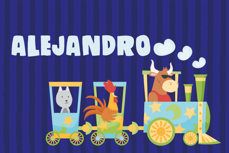 乙烯基儿童餐垫 彩色火车动物 - TenStickers