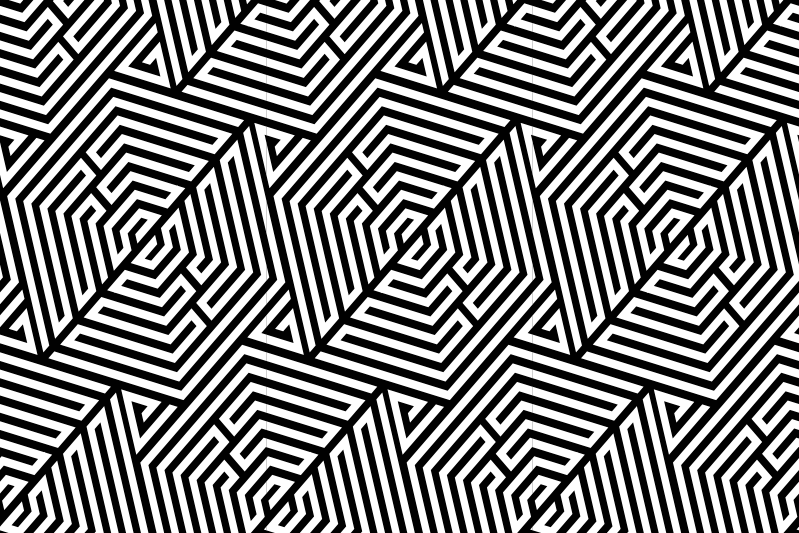 乙烯基餐垫几何黑色图案 - TenStickers