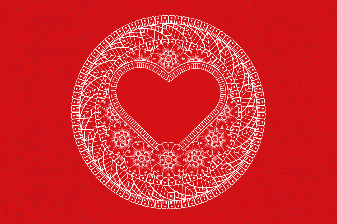 餐垫心形图案设计 - TenStickers