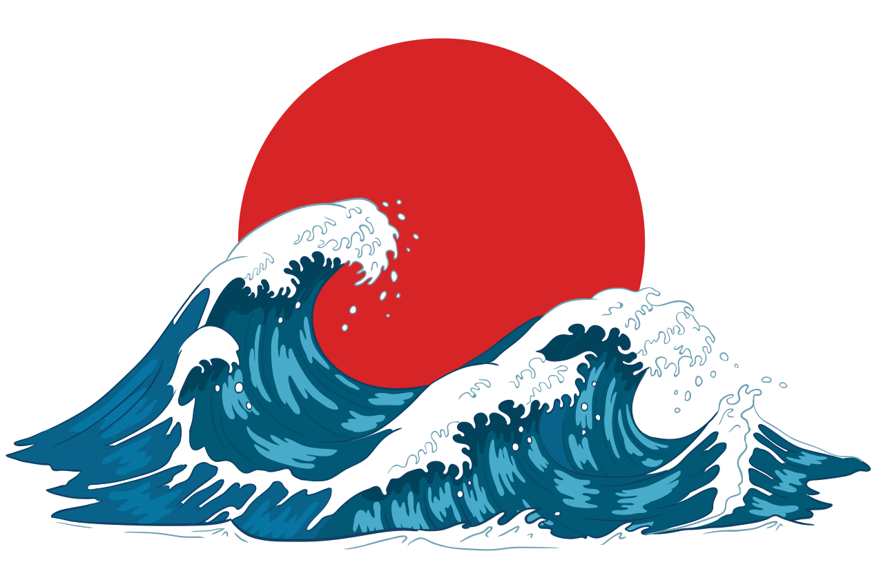 乙烯基餐垫原版波浪与旭日 - TenStickers