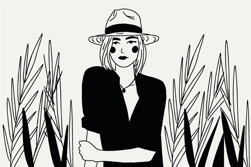 乙烯基餐垫原版时尚女性插画 - TenStickers