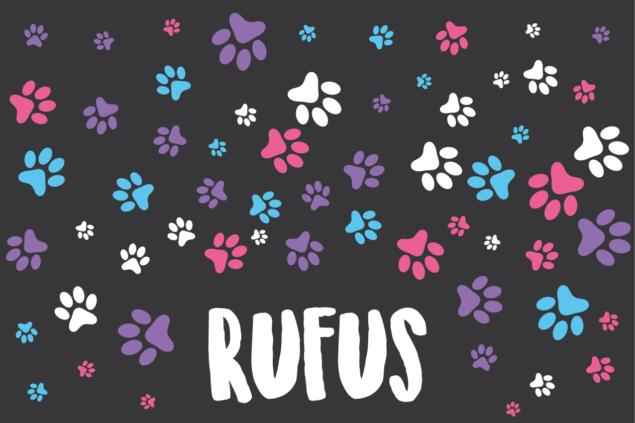 乙烯基儿童餐垫五彩爪印 - TenStickers