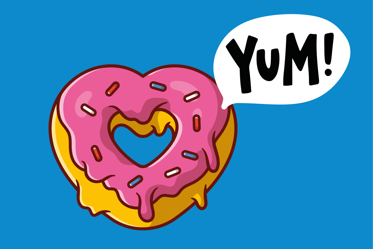 乙烯基儿童餐垫心形美食 - TenStickers