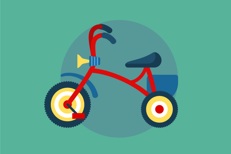 乙烯基儿童餐垫带喇叭的三轮车 - TenStickers