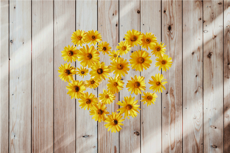 乙烯基餐垫原版心形花卉装饰 - TenStickers