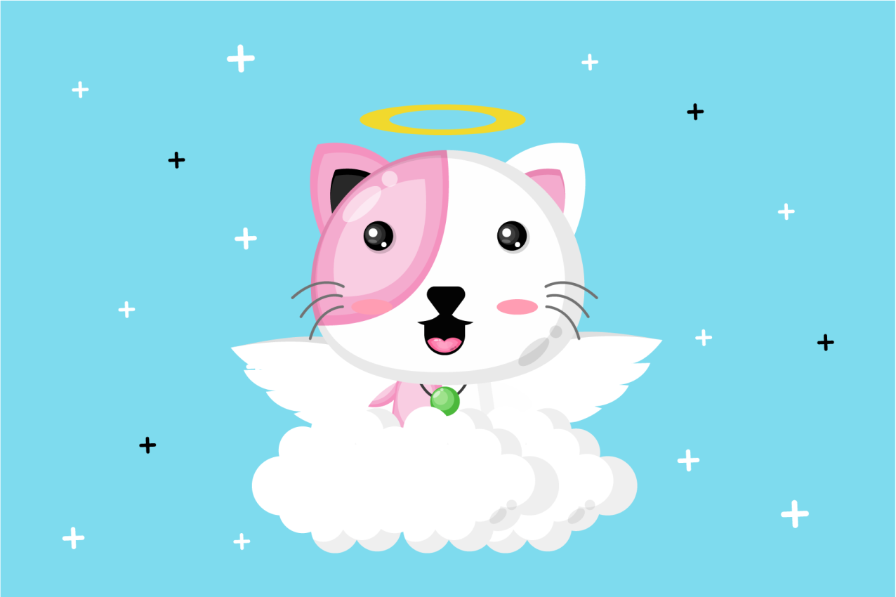 乙烯基儿童餐垫可爱猫咪天使 - TenStickers