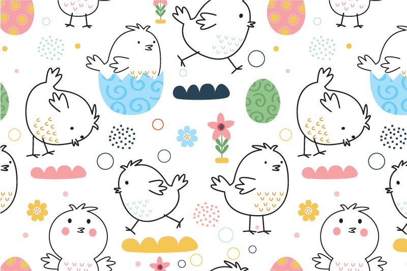 乙烯基儿童餐垫可爱小鸟图案 - TenStickers
