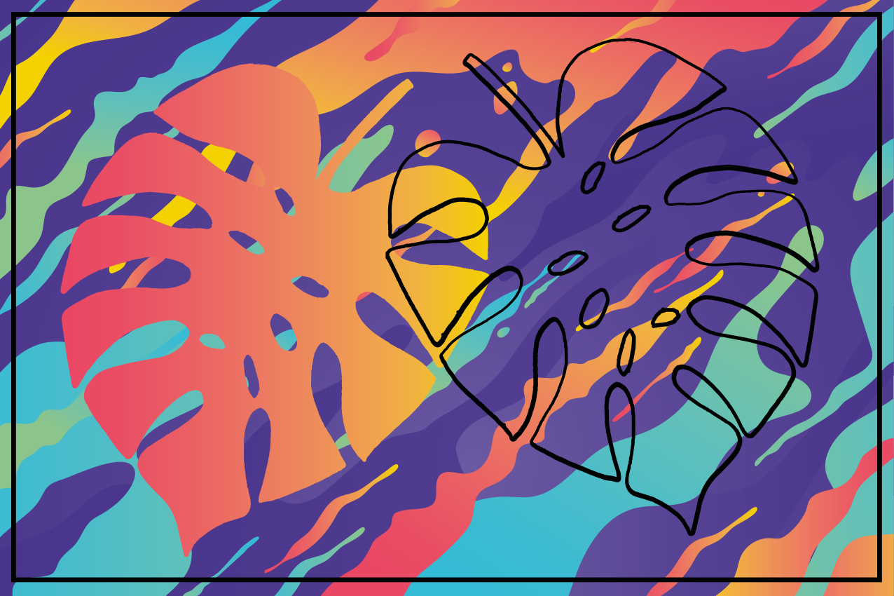 乙烯基餐垫原版彩色叶子图案 - TenStickers