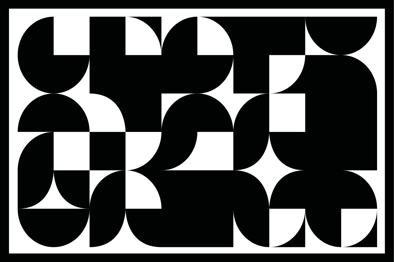 乙烯基餐垫几何黑色图案 - TenStickers