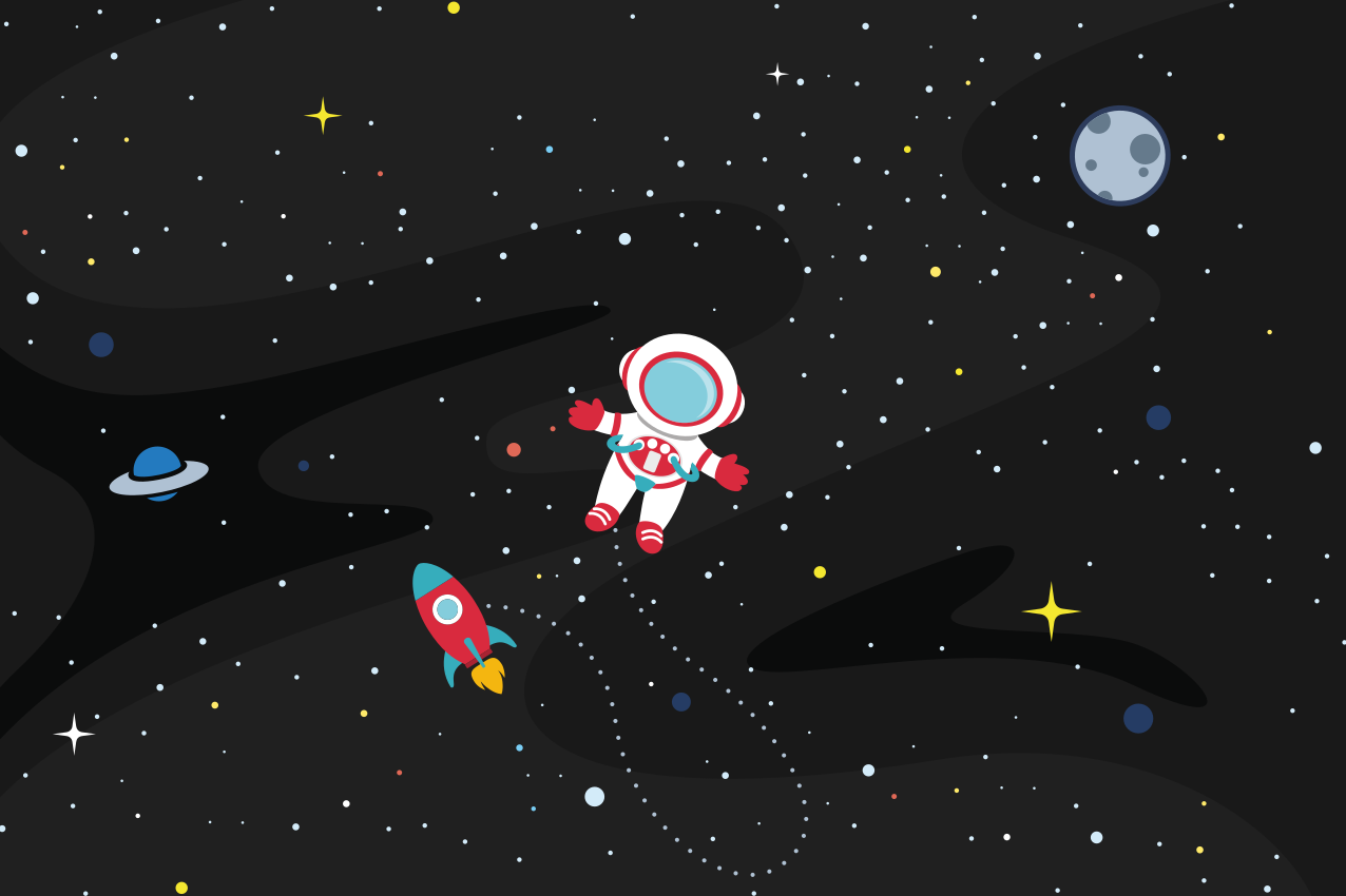 乙烯基儿童餐垫宇航员与火箭 - TenStickers