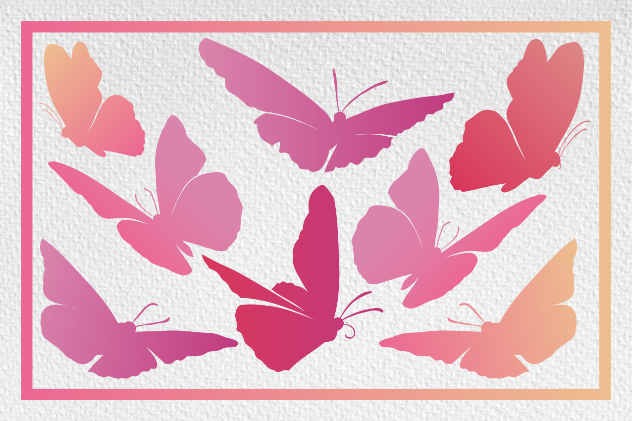 乙烯基儿童餐垫生动蝴蝶标志 - TenStickers