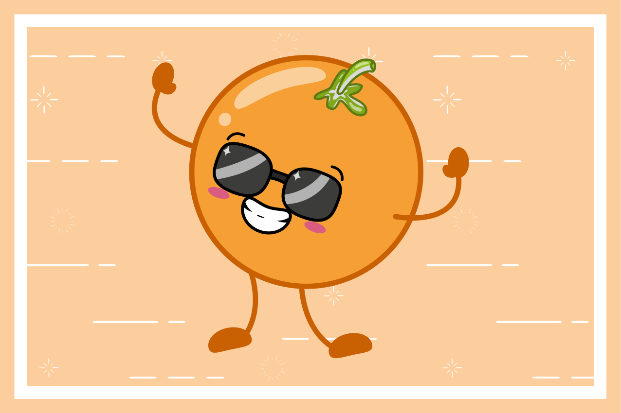 乙烯基儿童餐垫快乐橙色角色 - TenStickers