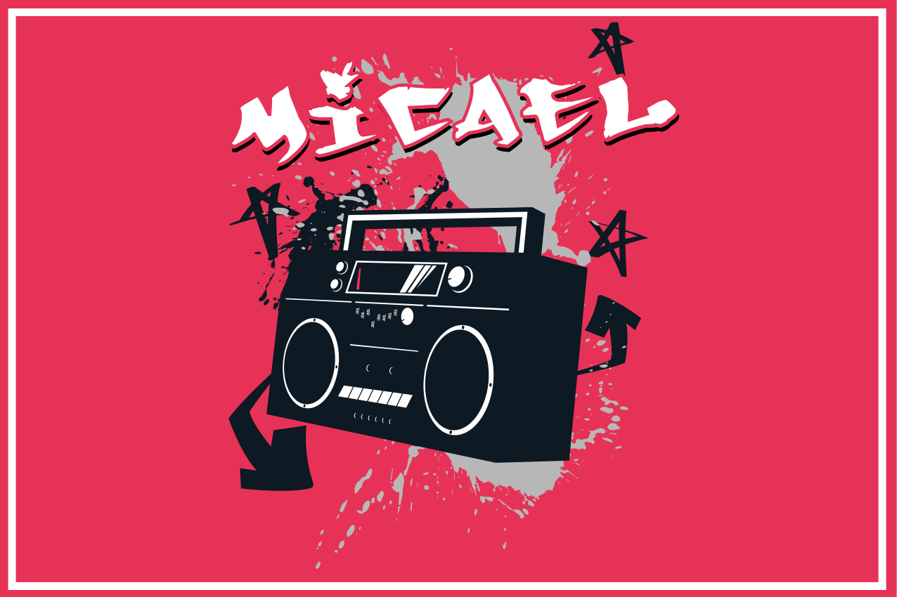 嘻哈 cd 播放器涂鸦餐垫 - TenStickers