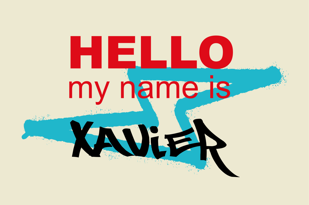 我的名字是卡片涂鸦个性化餐垫 - TenStickers