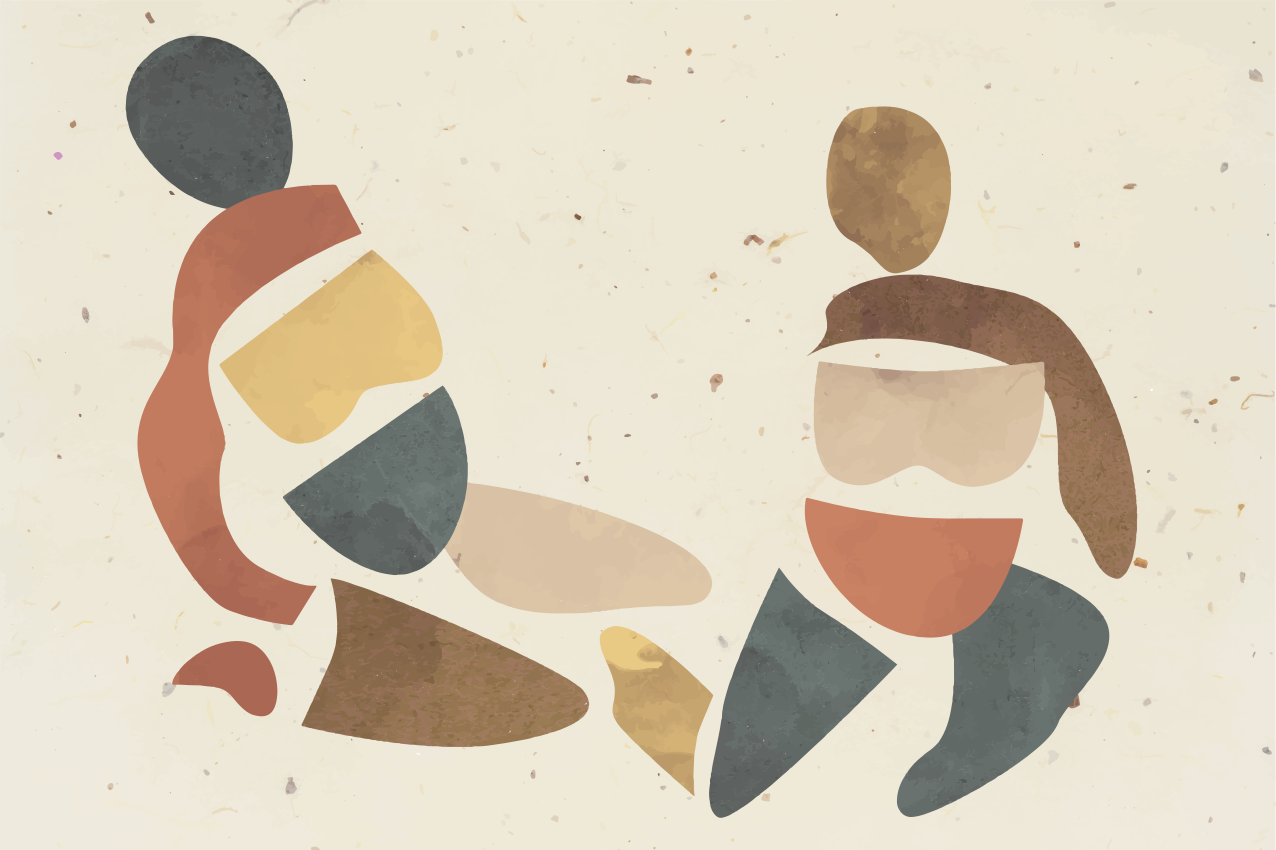 乙烯基餐垫抽象人形图案 - TenStickers