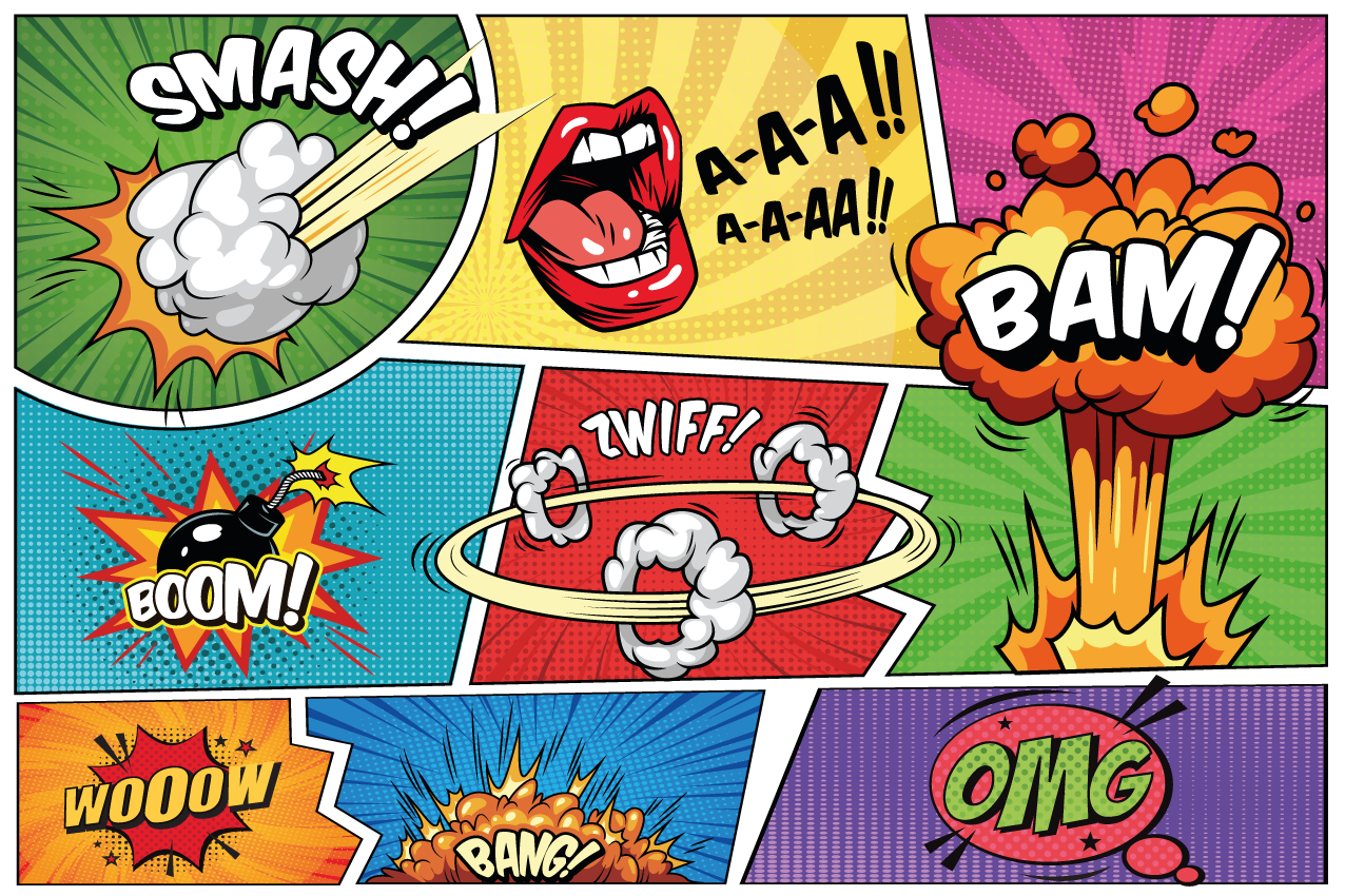乙烯基餐垫原版漫画对话气泡 - TenStickers
