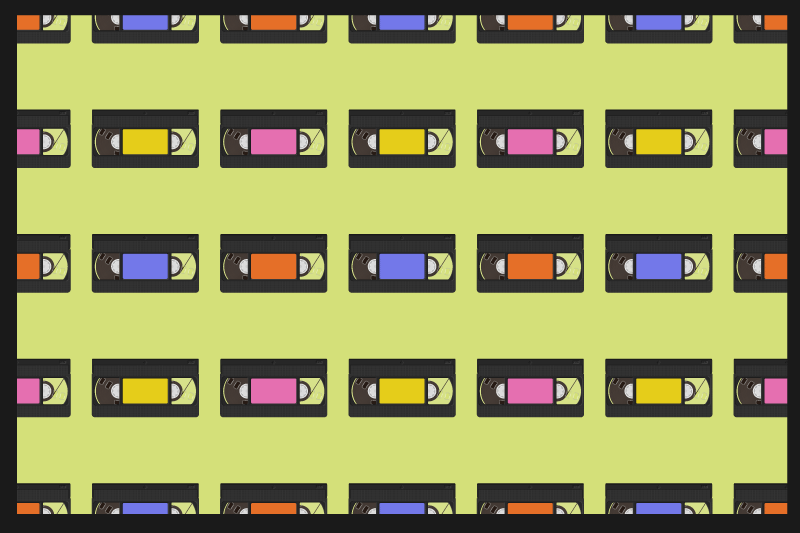 乙烯基餐垫原版彩色录像带图案 - TenStickers