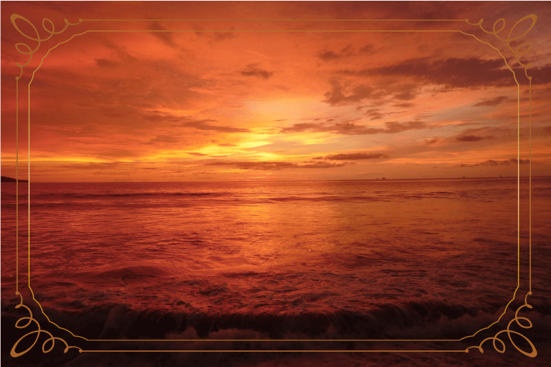 乙烯基餐垫黄昏海景 - TenStickers