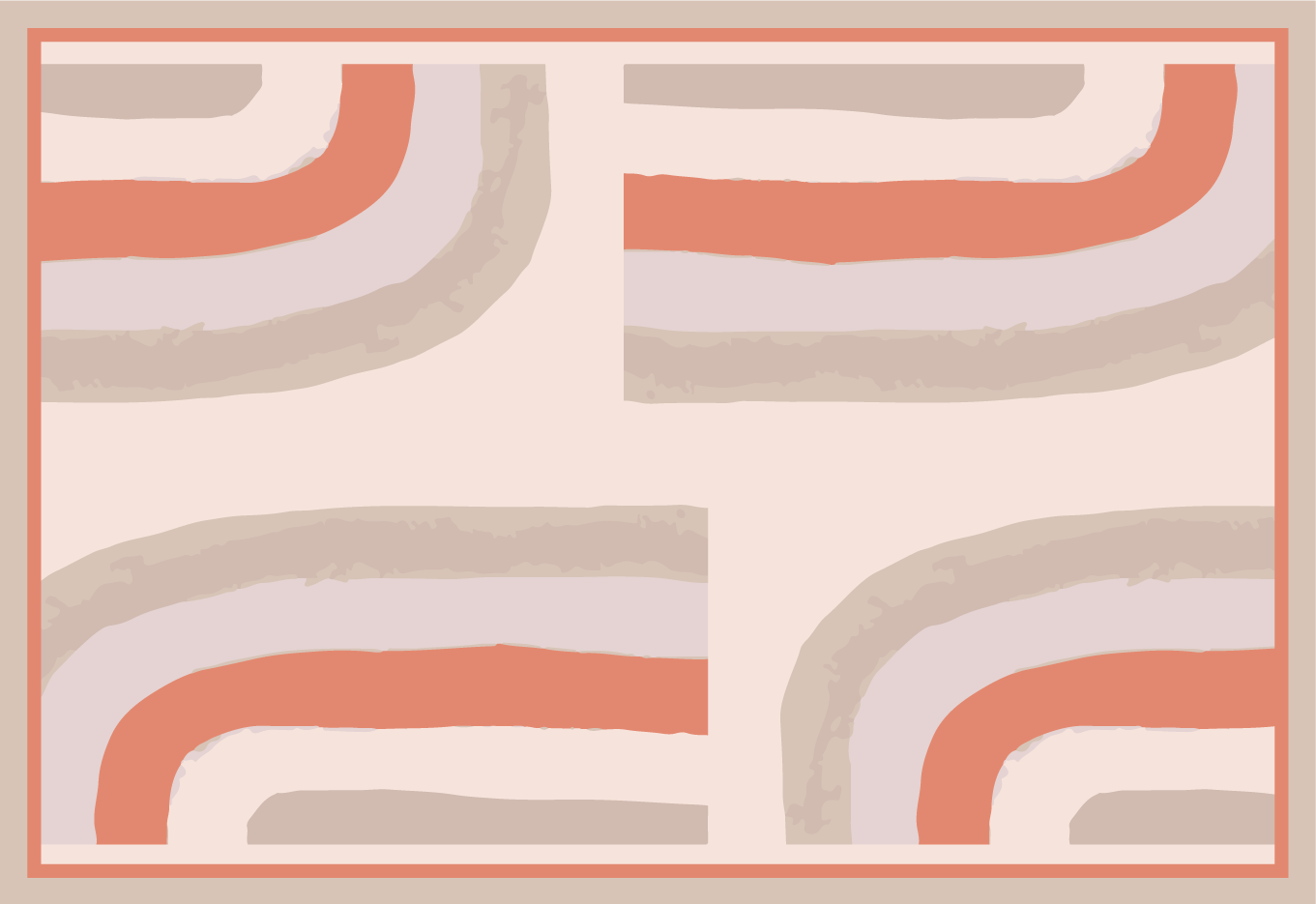 乙烯基餐垫色彩斑斓的曲线图案 - TenStickers