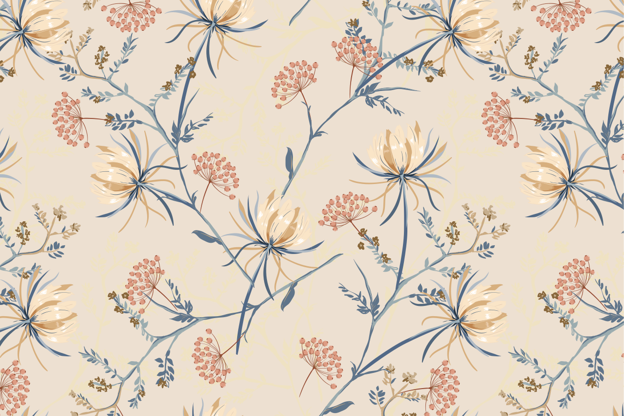 乙烯基餐垫贴图花卉图案装饰 - TenStickers