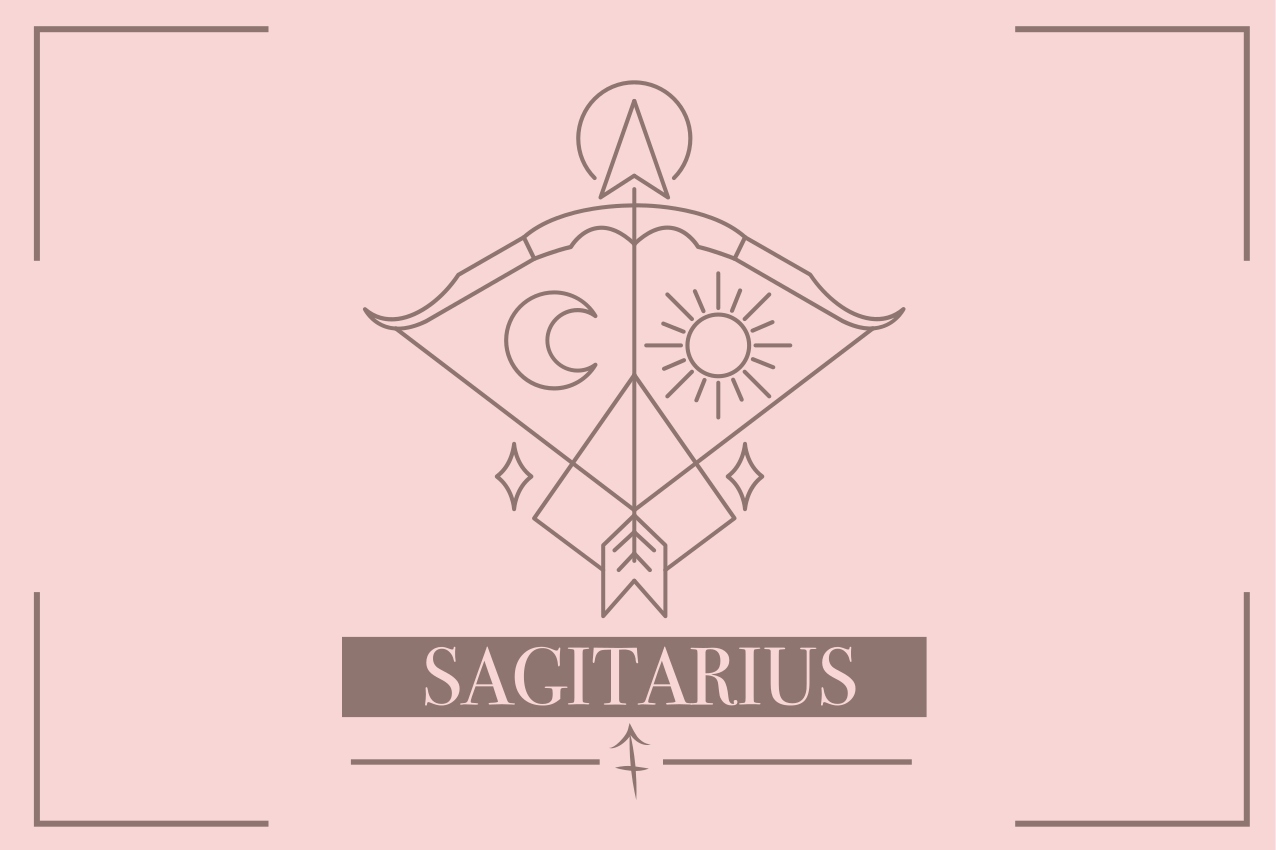 射手座粉红色卡片生肖标志餐垫 - TenStickers