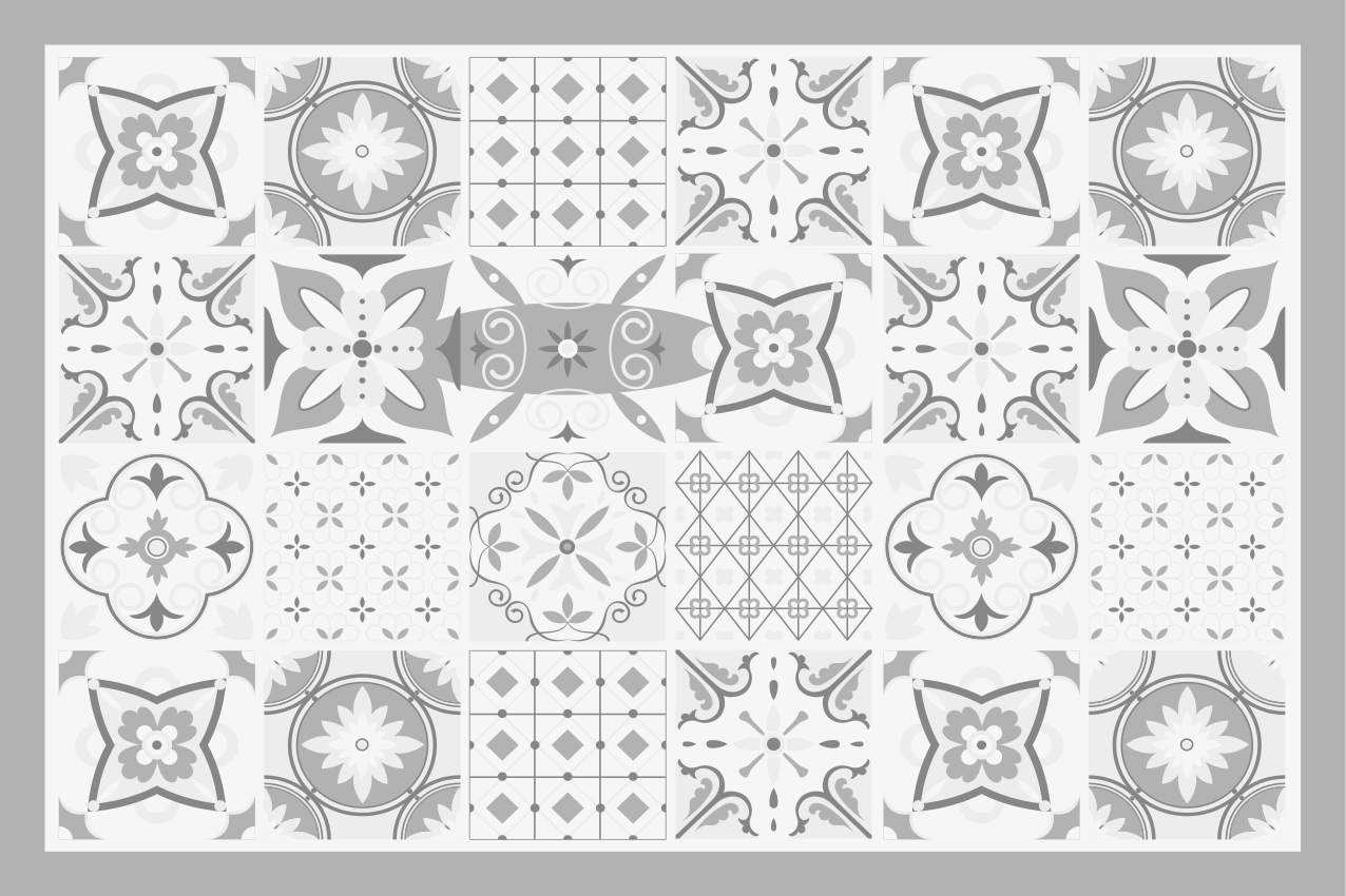 乙烯基餐垫贴图优雅单色图案 - TenStickers