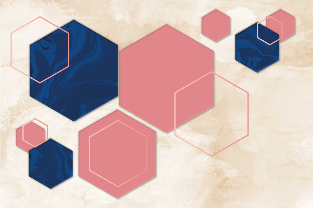 乙烯基餐垫六角形图案 - TenStickers