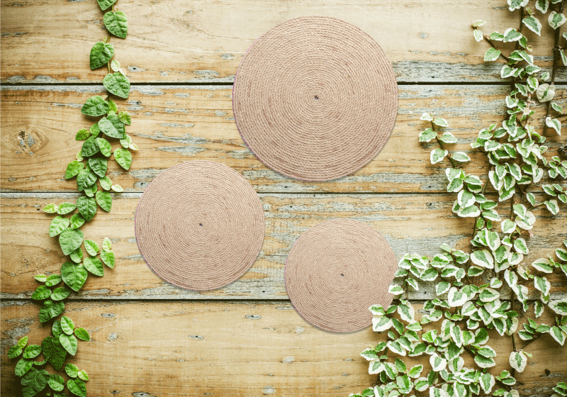 乙烯基餐垫自然杯垫套装 - TenStickers