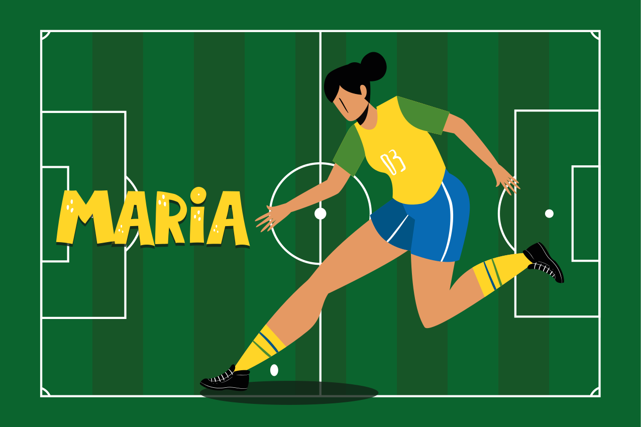 女孩足球运动员定制餐垫 - TenStickers