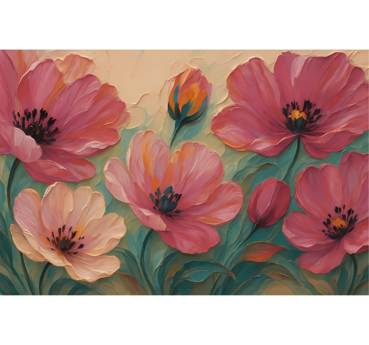 用于浴室的其他壁画 彩绘花卉艺术 - TenStickers