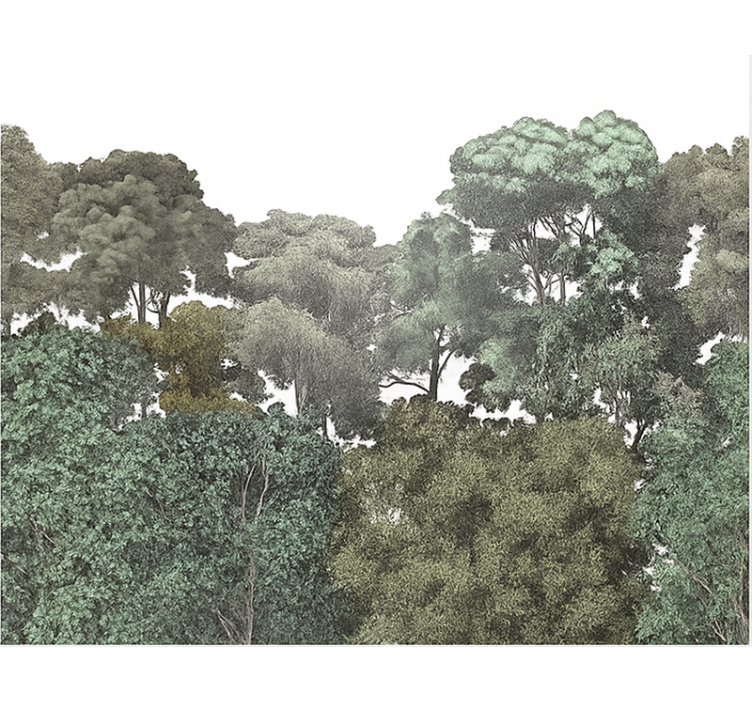 用于青少年房间的其他壁画 优雅的雨林图案 - TenStickers