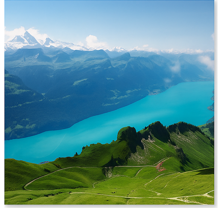 山地照片墙 白雪皑皑的阿尔卑斯山峰 - TenStickers