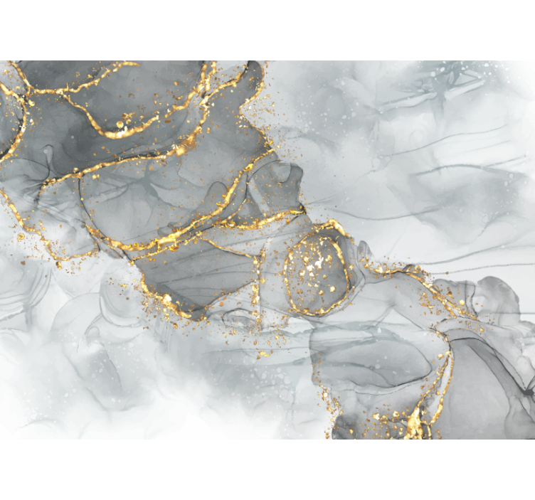 双人房的其他壁画 马赛克墙灰色和金色 - TenStickers