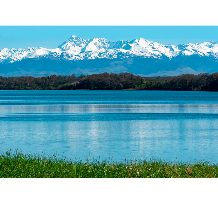 比利牛斯山墙壁画中的湖 - TenStickers