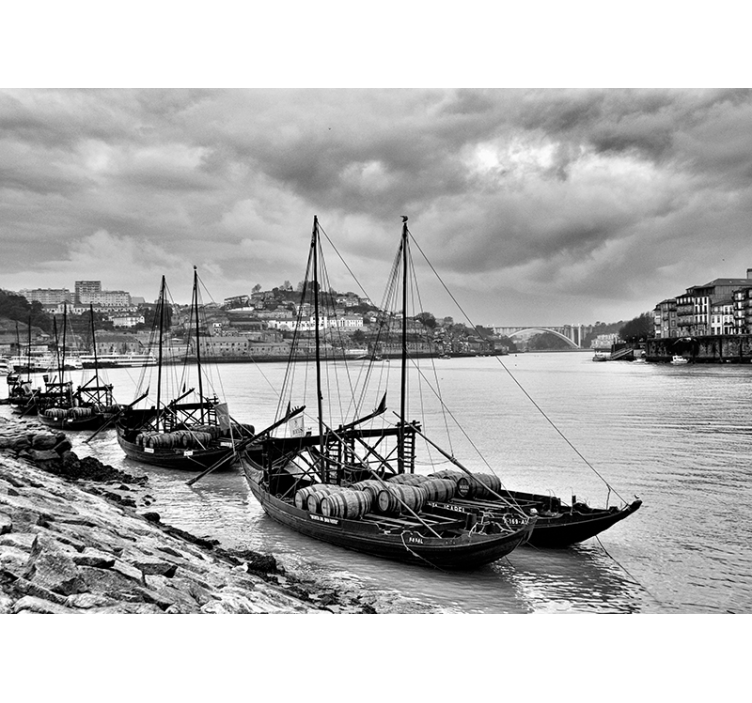 拉贝洛斯船在晚上墙壁画 - TenStickers