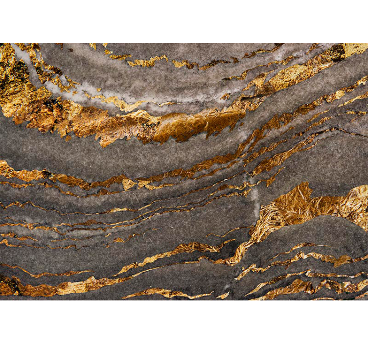 豪华的金色和蓝色大理石壁画 - TenStickers