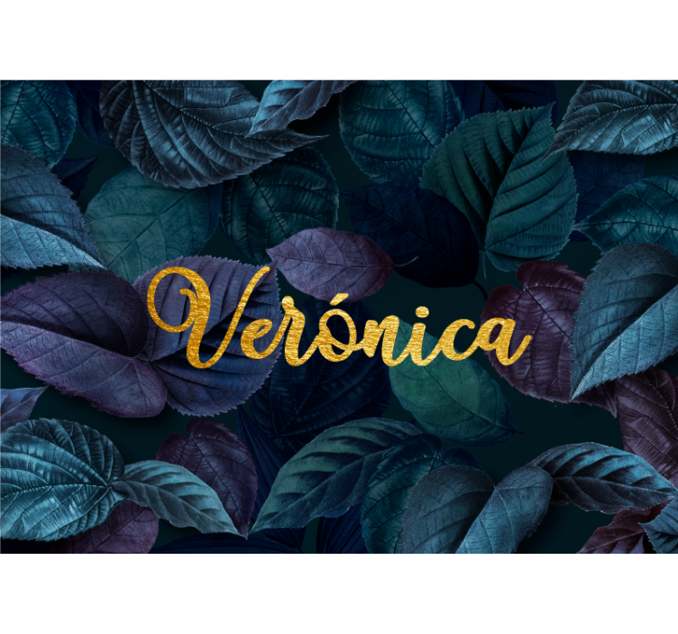 花卉照片墙 优雅的叶子图案 - TenStickers